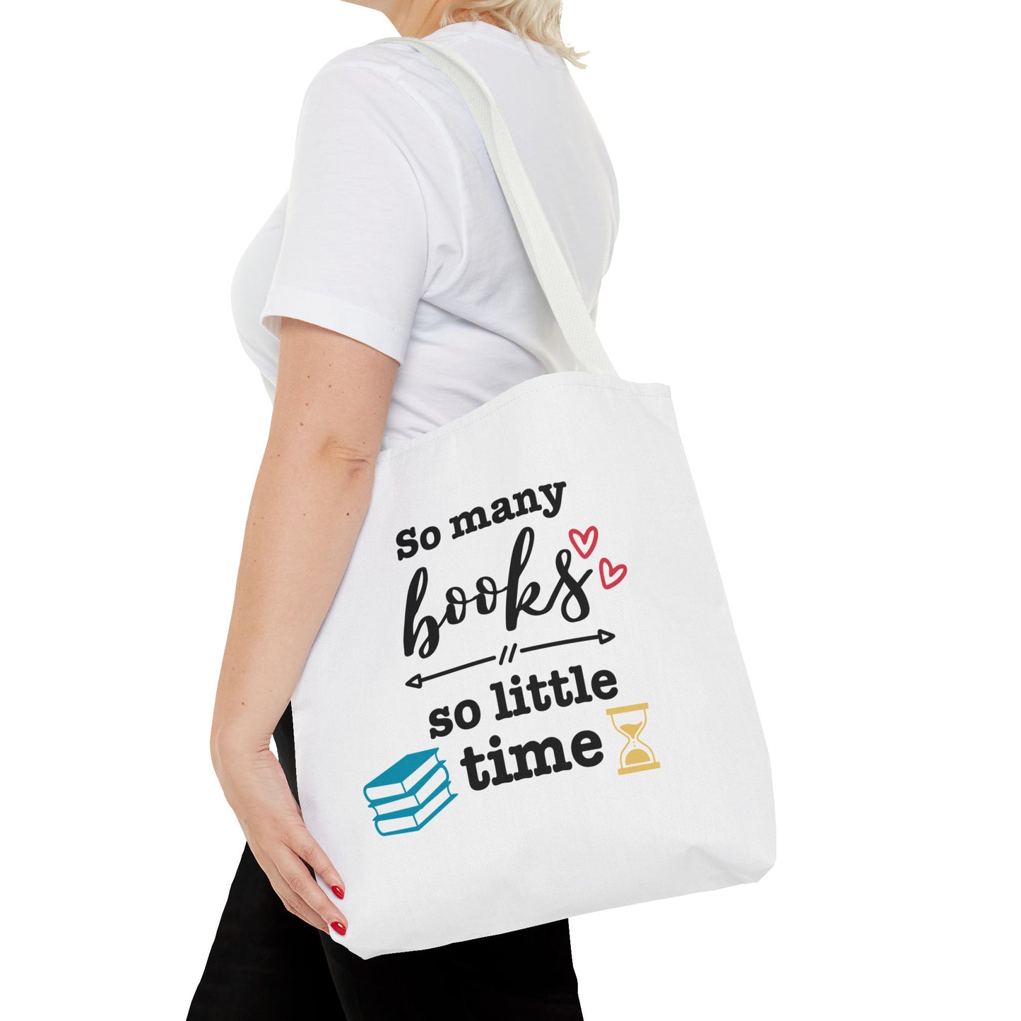 Book Lover's Tote Bag - 'So Many Books, So Little Time' Design