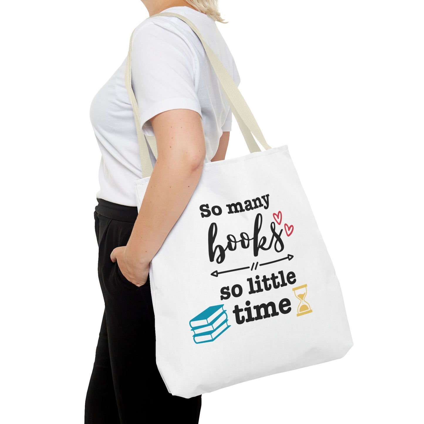 Book Lover's Tote Bag - 'So Many Books, So Little Time' Design