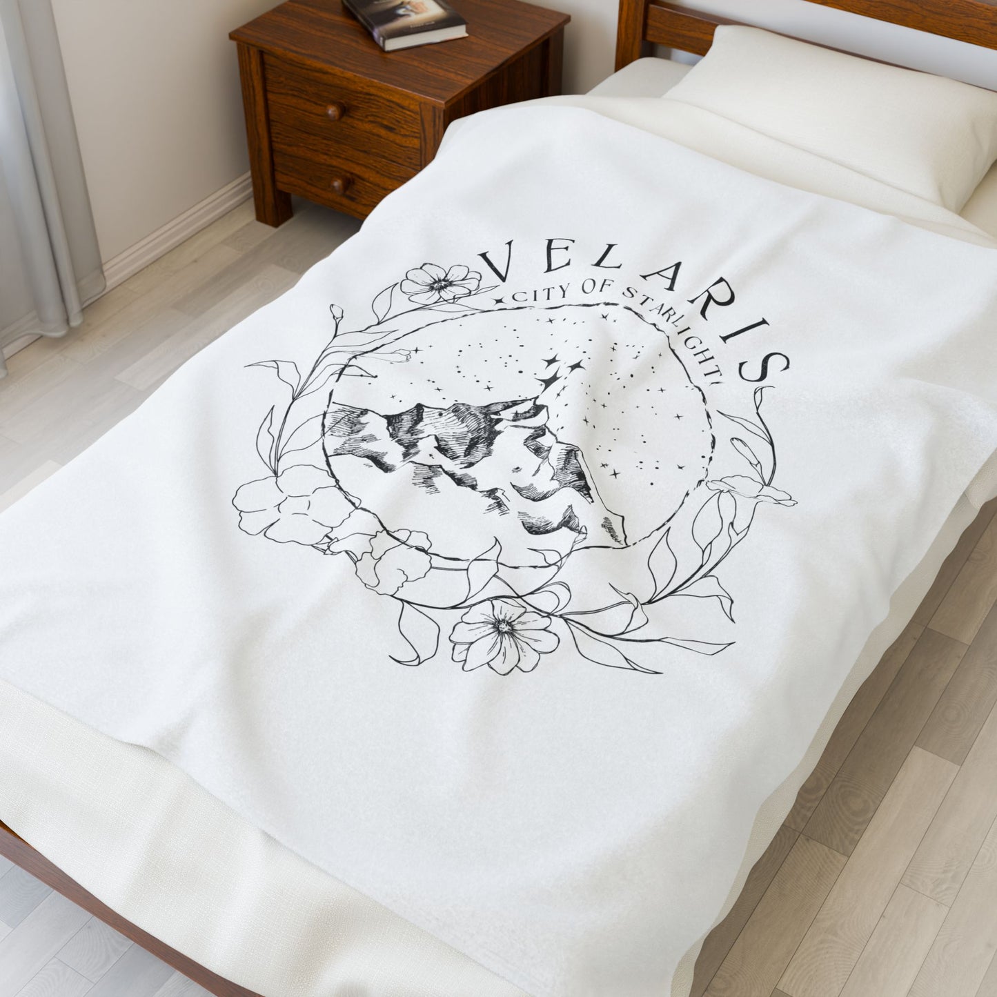 ACOTAR "Velaris City of Starlight" Velveteen Throw | Officially Licensed Sarah J Maas Merch