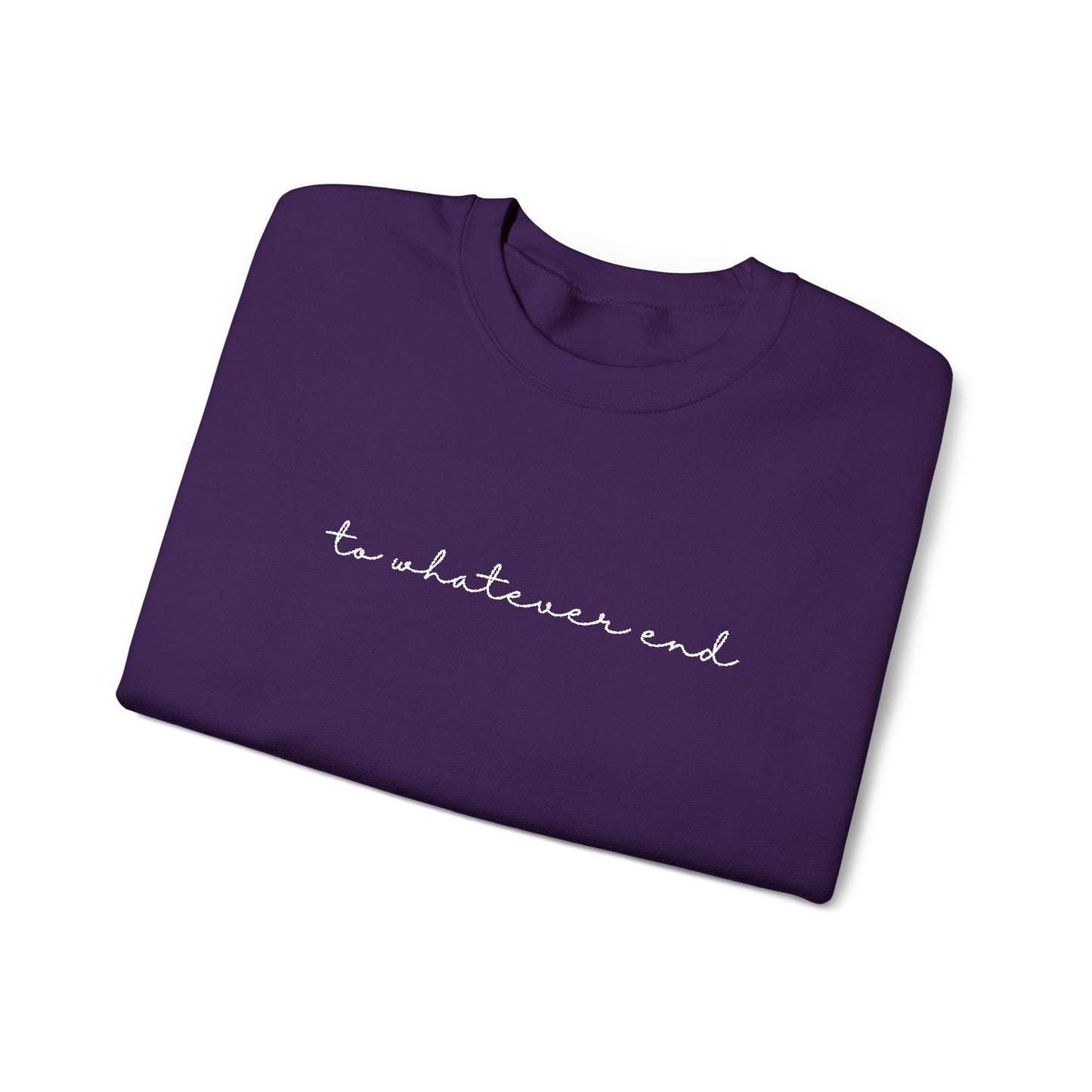 Throne of Glass "To Whatever End" Embroidered Crewneck Sweatshirt with Fireheart sleeve design