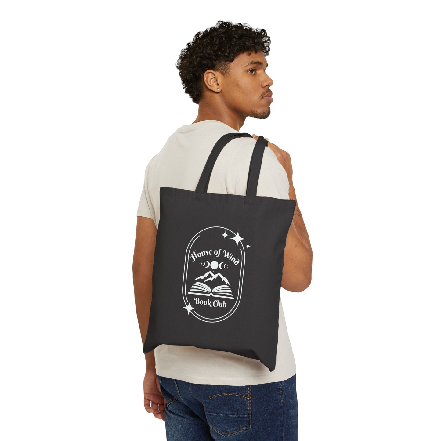 OFFICIALLY LICENSED SJM | ACOTAR Merch House of Wind Book Club Canvas Tote Bag - Black