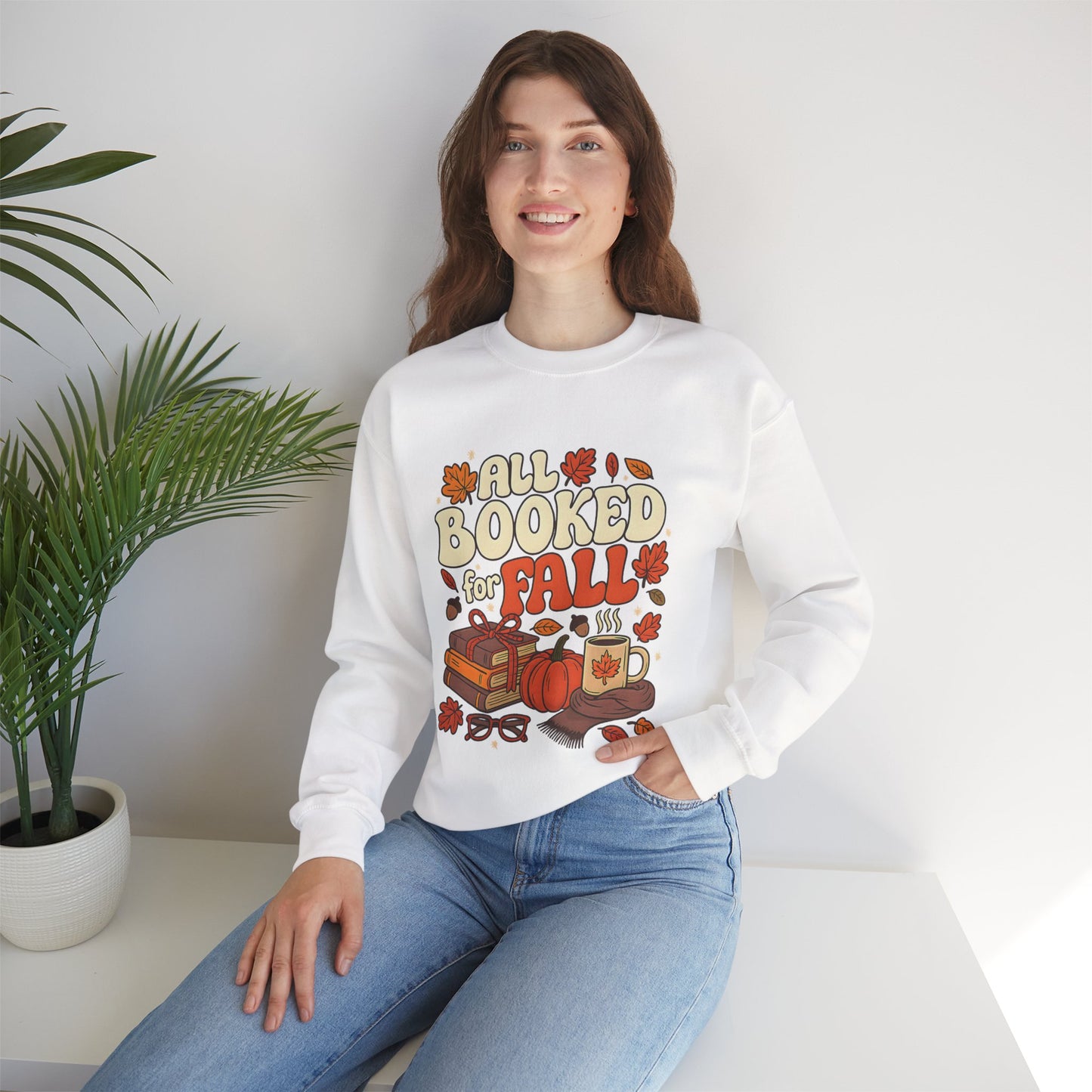 All Booked for Fall Book Lover Sweatshirt | Cozy Sweatshirt | Bookish Gift | Autumn Sweatshirt