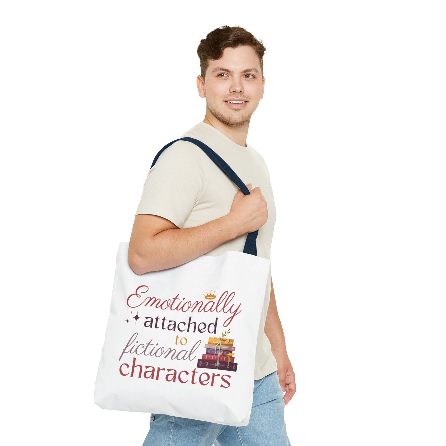 Emotionally Attached to Fictional Characters Book Lover Tote Bag | Bookish Tote