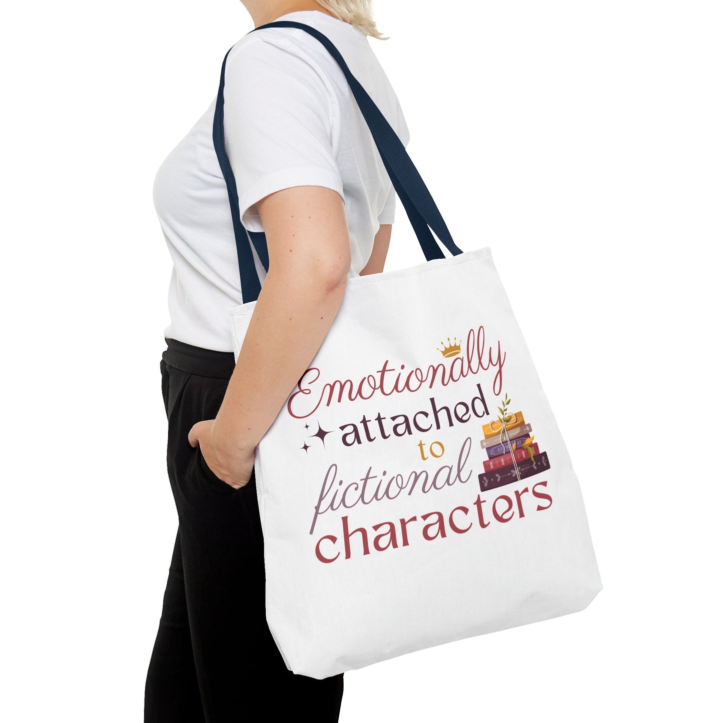 Emotionally Attached to Fictional Characters Book Lover Tote Bag | Bookish Tote