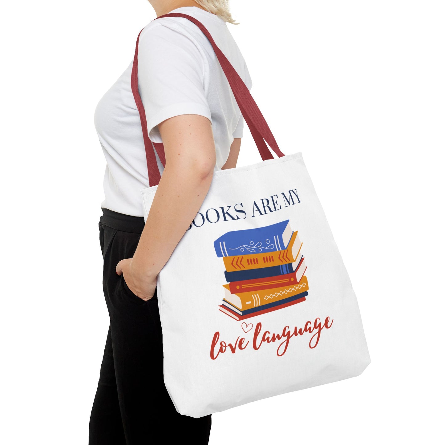 Books are My Love Language Bookish Tote Bag - Ideal Gift for Book Lovers