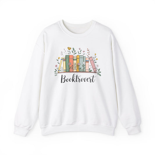 Booktovert Books with Flowers Booklover Reader Sweatshirt