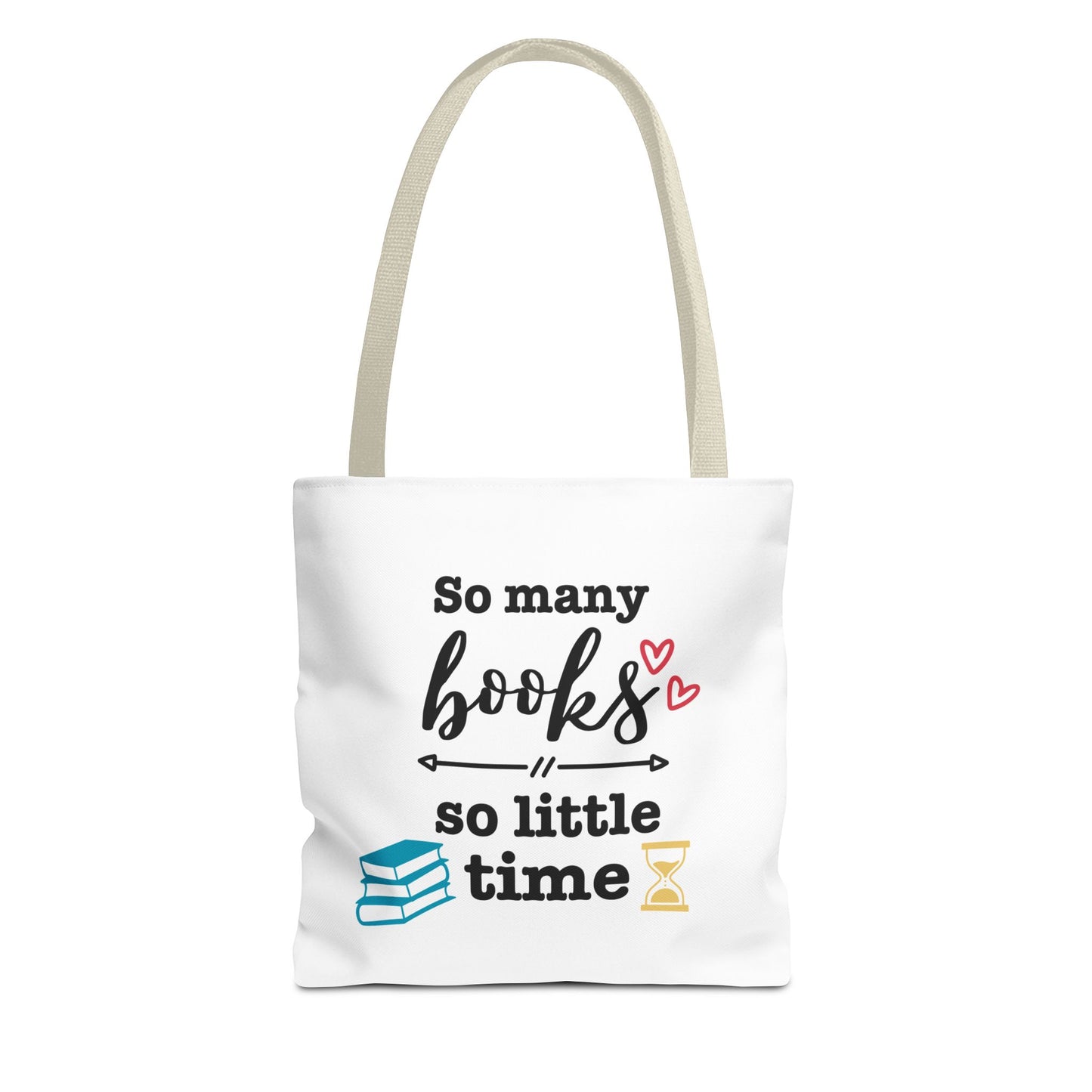 Book Lover's Tote Bag - 'So Many Books, So Little Time' Design