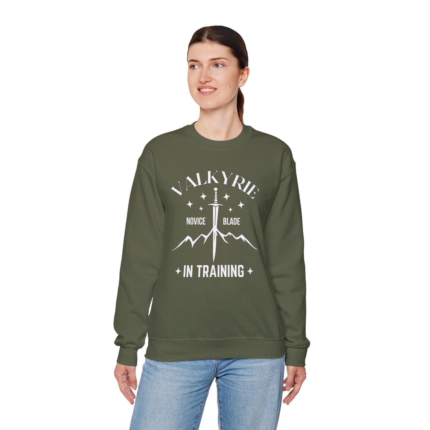 OFFICIALLY LICENSED SJM ACOTAR Merch - Valkyrie in Training Unisex Crewneck Sweatshirt