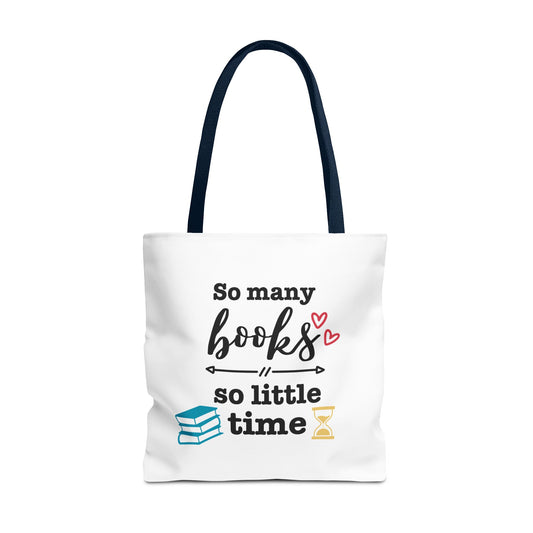 Book Lover's Tote Bag - 'So Many Books, So Little Time' Design