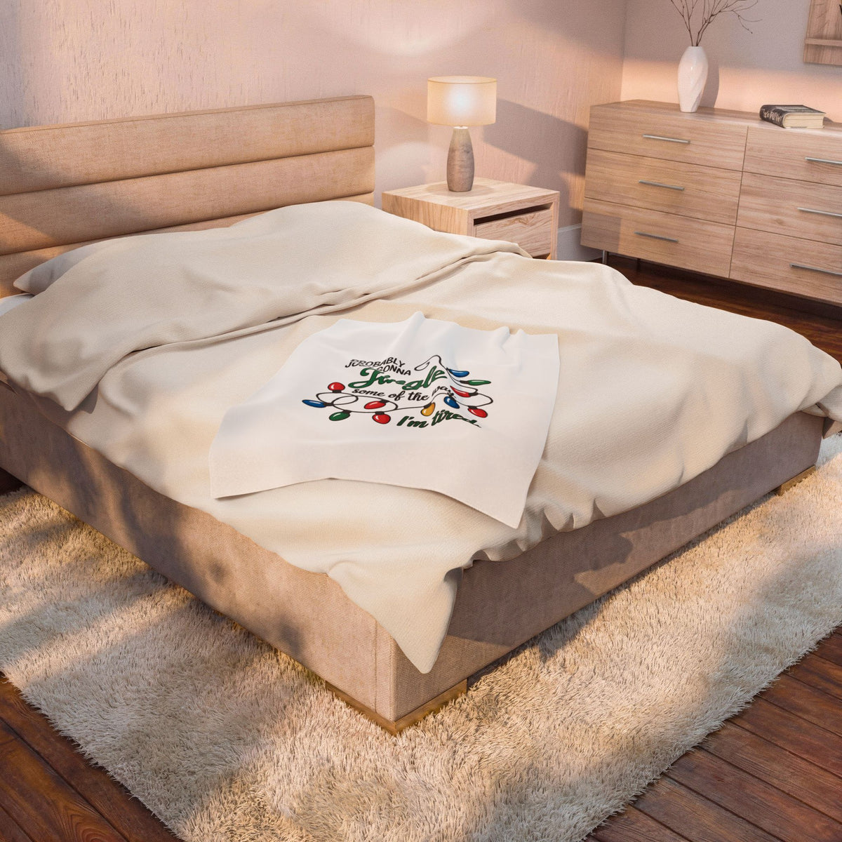 Just Going to Jingle Some of the Way Funny Velveteen Throw | Cozy Blanket