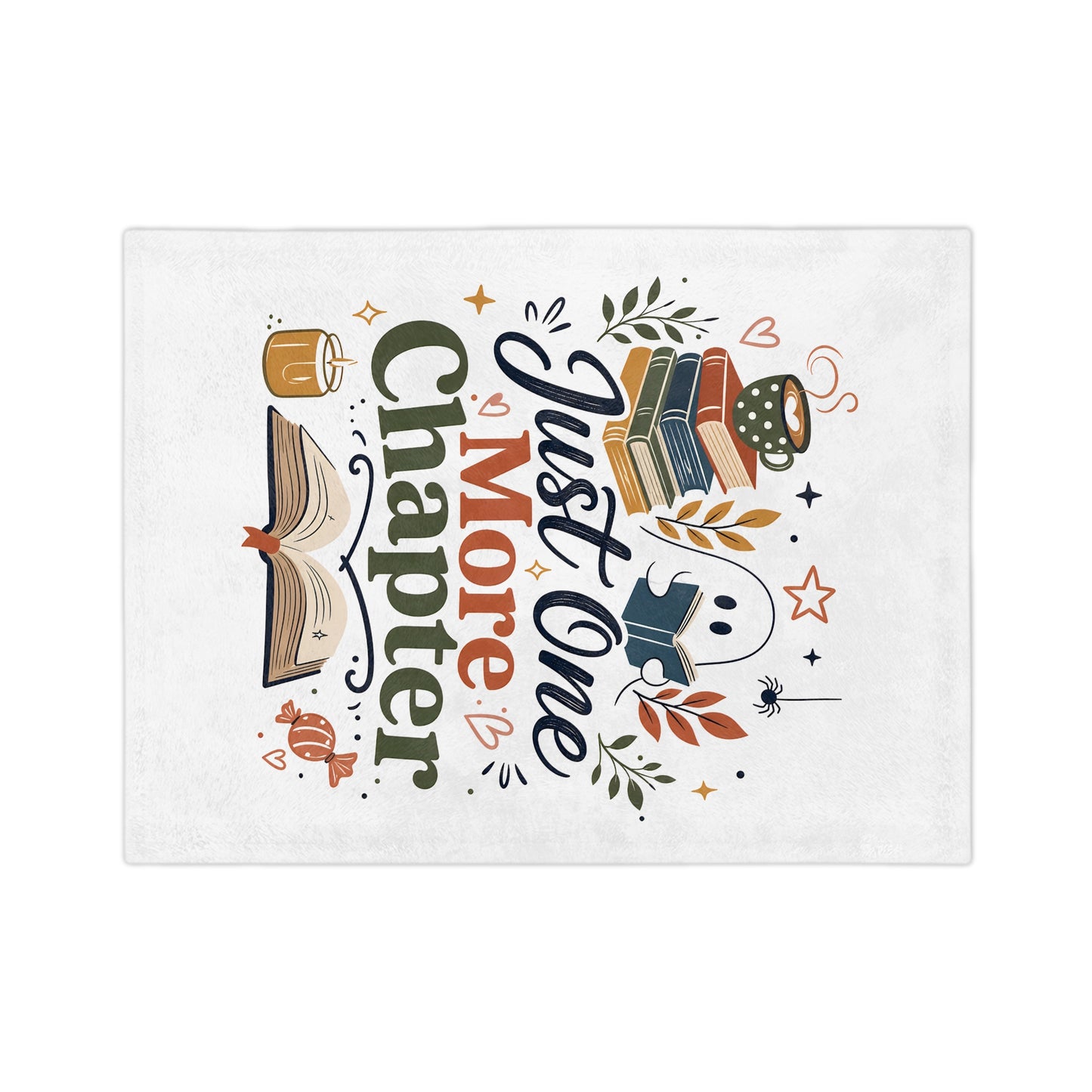 Just One More Chapter Blanket — Cozy Reading Throw for Book Lovers
