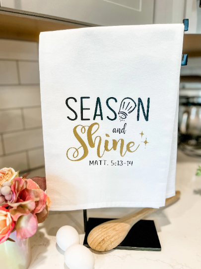 Season & Shine | Matt 5:13-14 Bible Verse Dishtowel