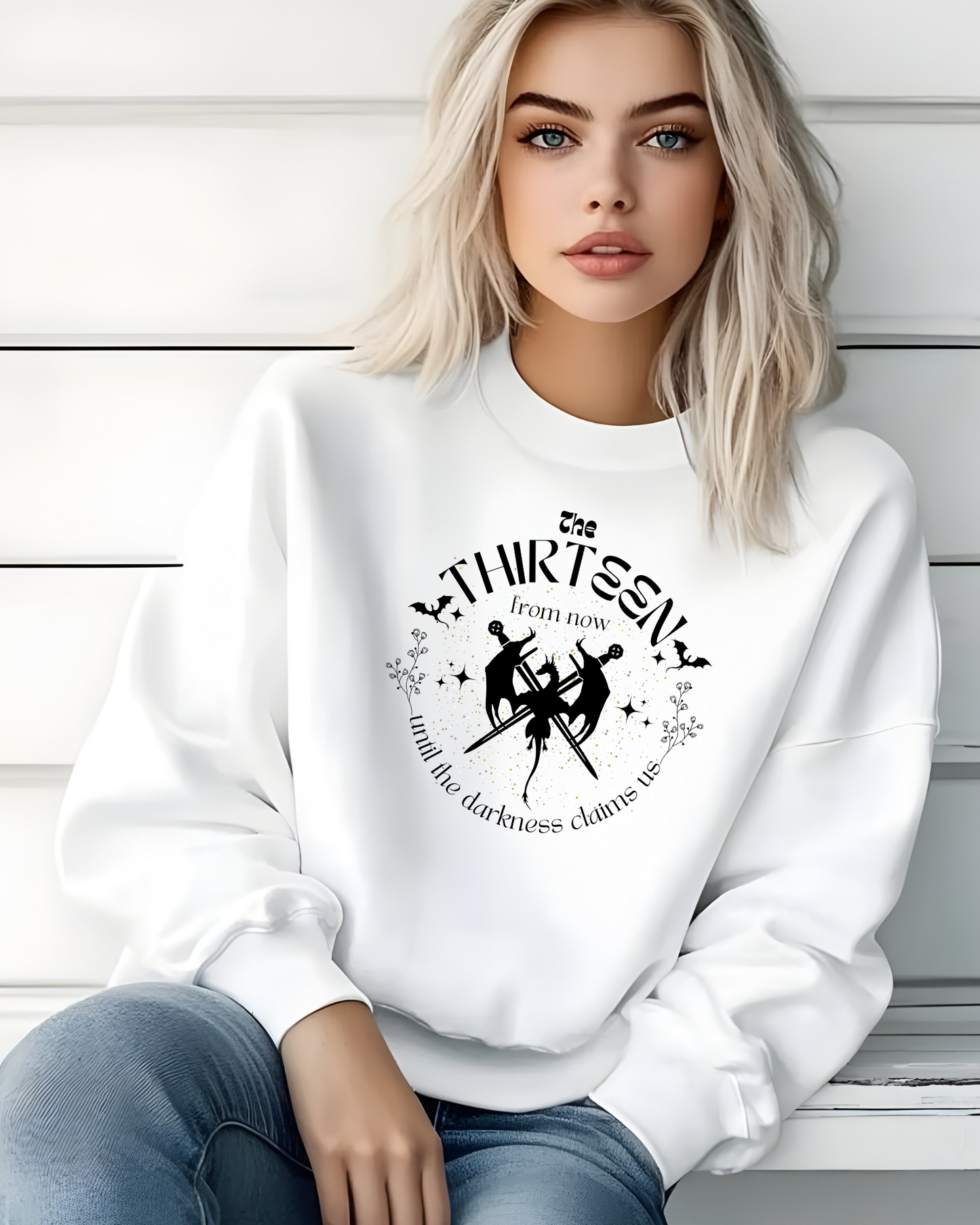 The Thirteen From Now Until the Darkness Claims Us | Throne of Glass Crewneck Sweatshirt
