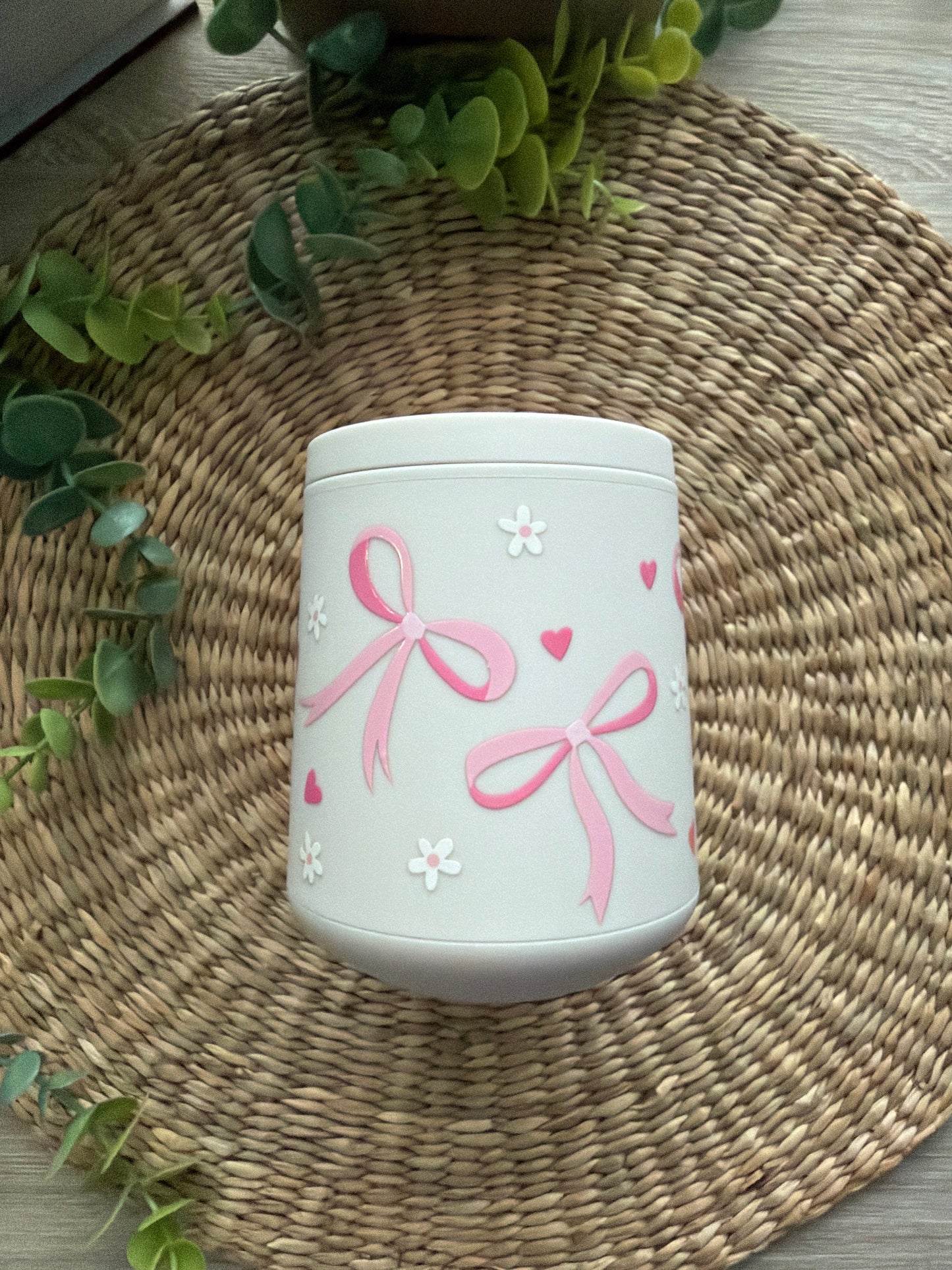 Cream Bows and Daisies Tumbler