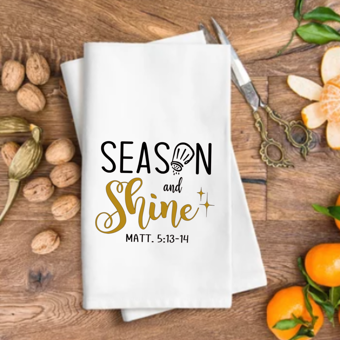 Season & Shine | Matt 5:13-14 Bible Verse Dishtowel