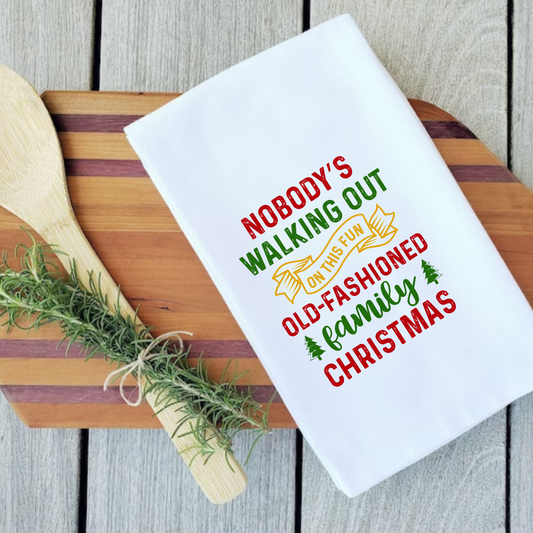 Christmas Vacation Old Fashioned Family Christmas Dish Towel