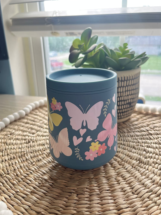 Slate Blue Butterflies 10oz Acrylic Port Wine Tumbler