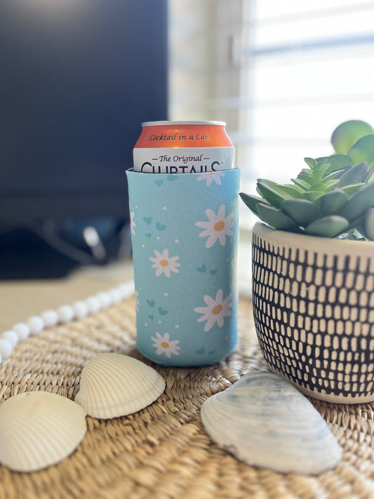 Blue Daisy 12oz Slim Can Coolie