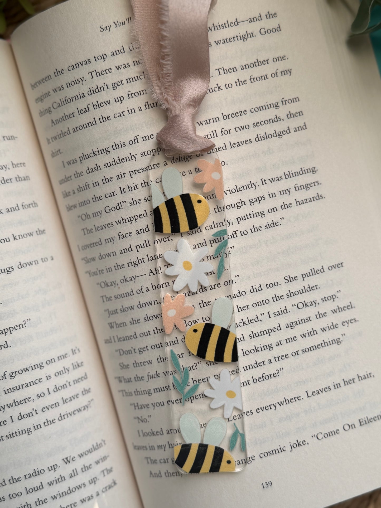 Bees & Daisies Acrylic Bookmark