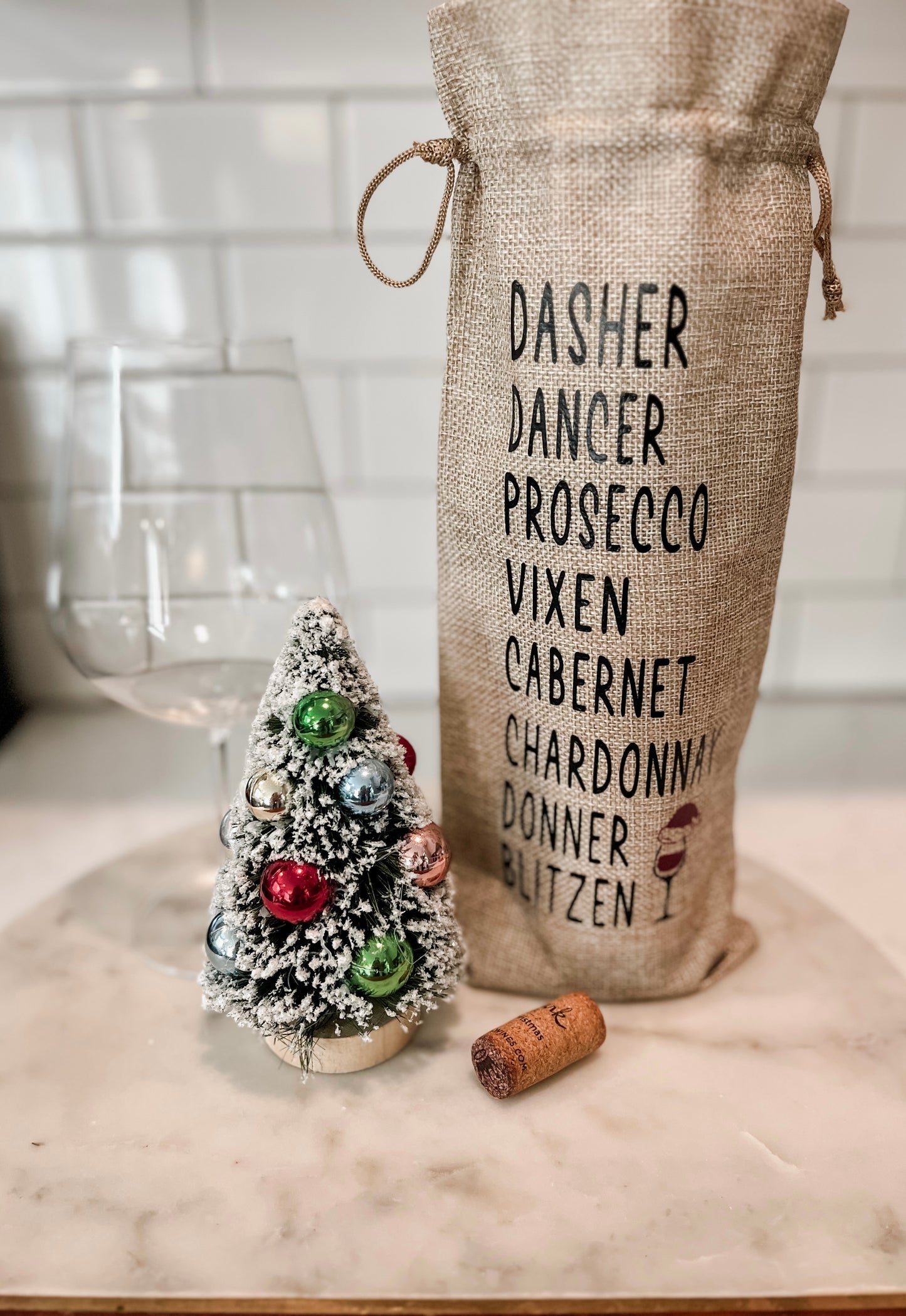 Reindeer Wine Names Funny Wine Bag