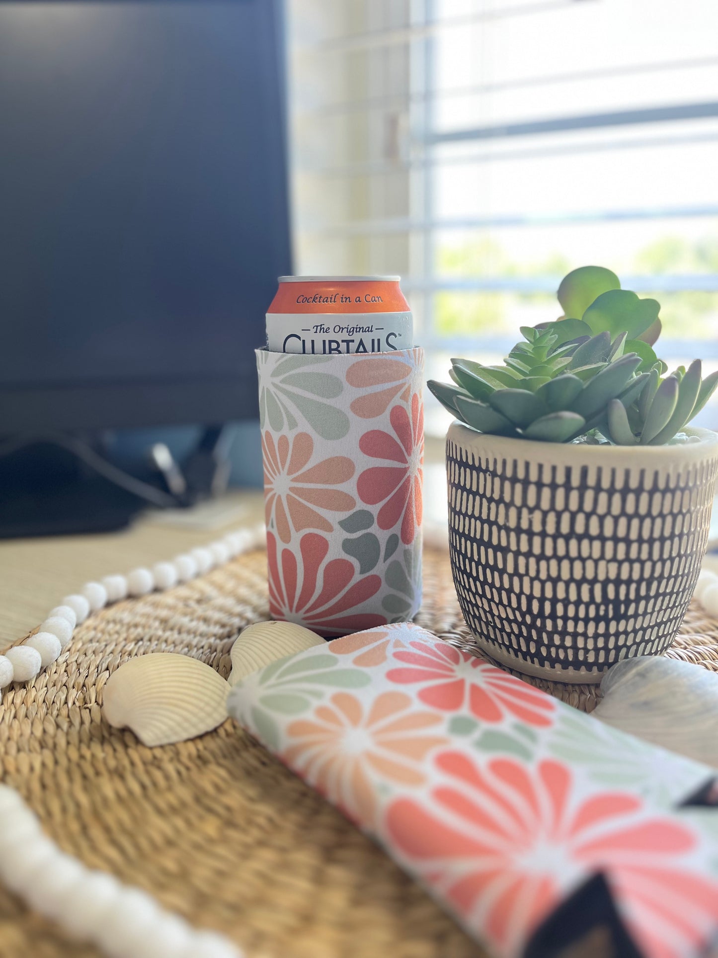 Boho Flowers 12oz Slim Can Coolie