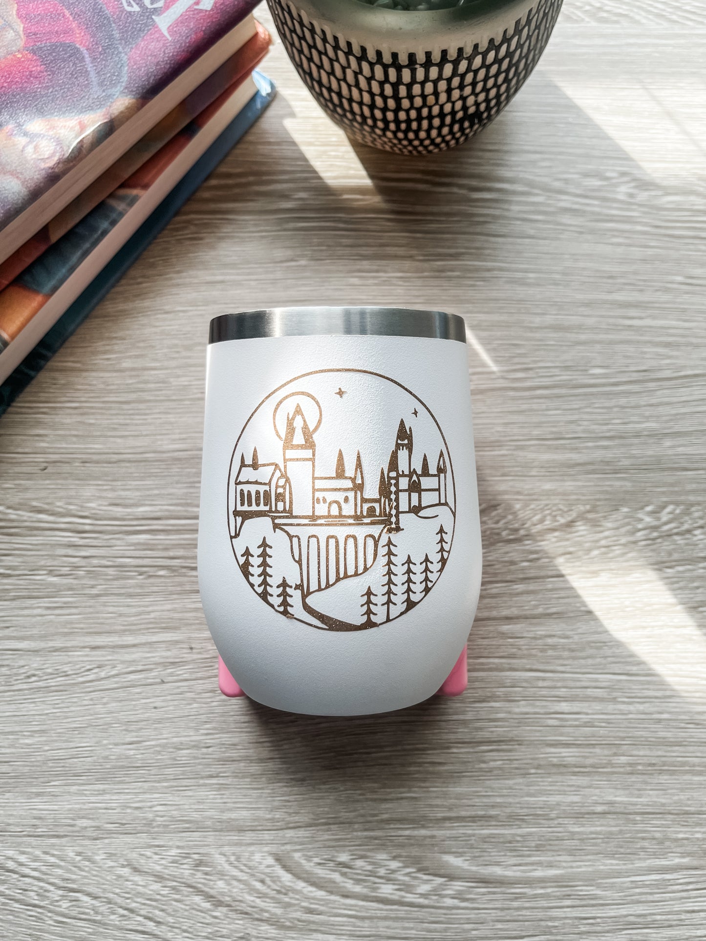 Wizard School | Castle Scene 12 oz Insulated Coffee Tumbler | Wine Tumbler