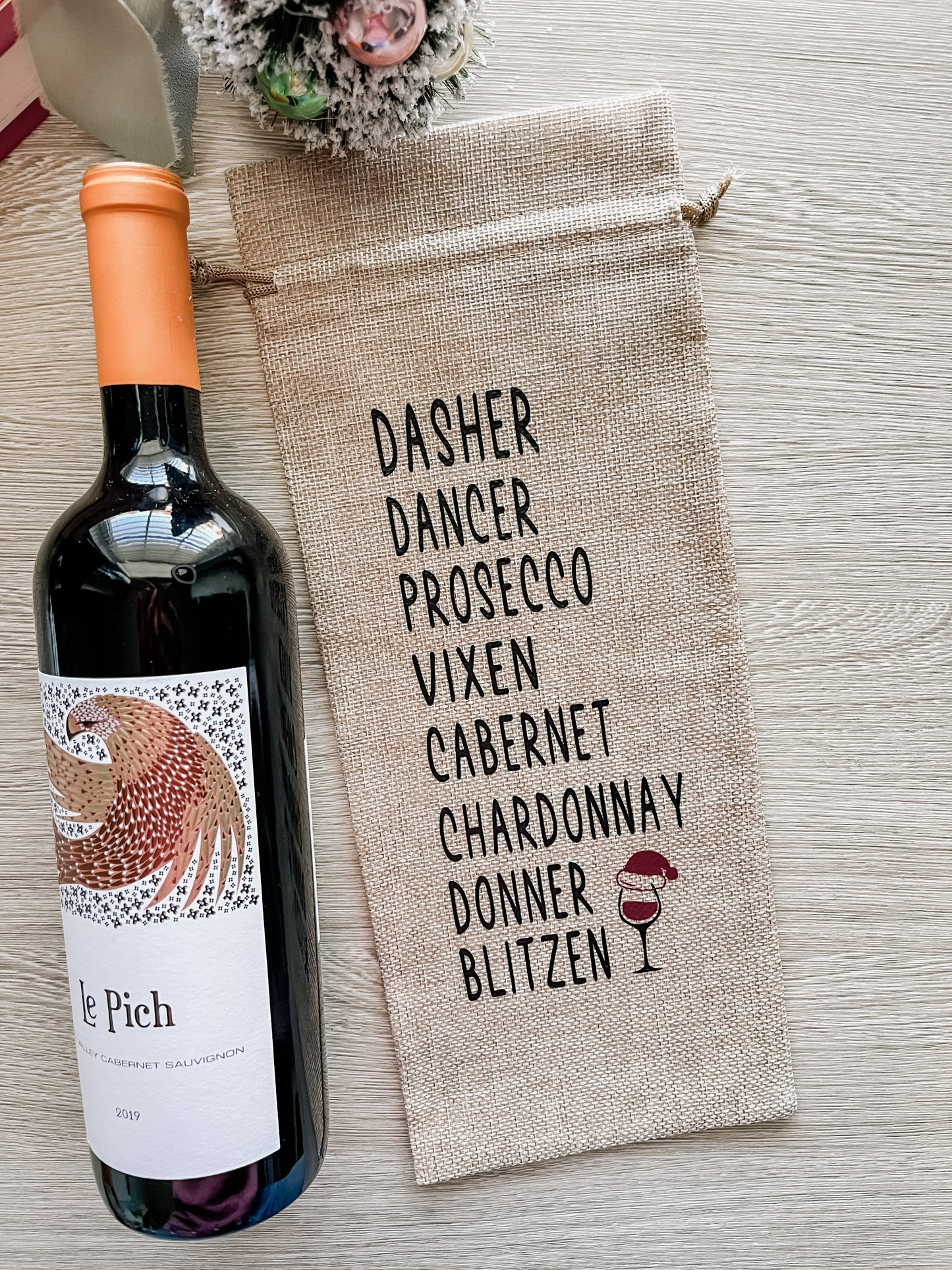 Reindeer Wine Names Funny Wine Bag