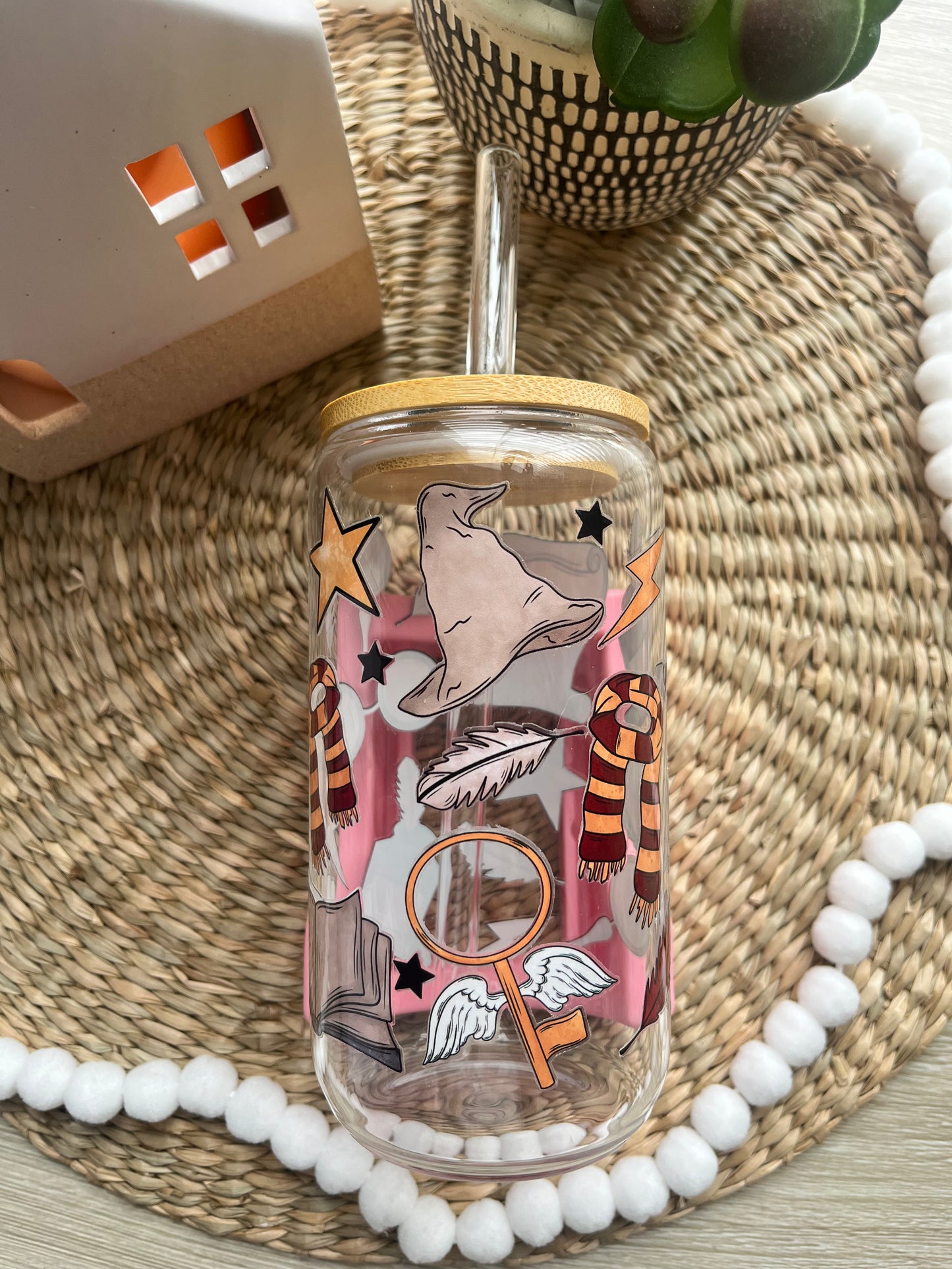 Wizard Supplies / Essentials HP Glass Cup with Lid & Straw