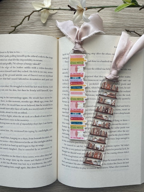 Neutral Colors Bookshelf | Bookish Acrylic Bookmark | Book Lover Bookmark