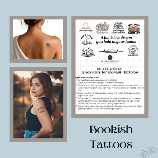 Book Lover Temporary Tattoos
