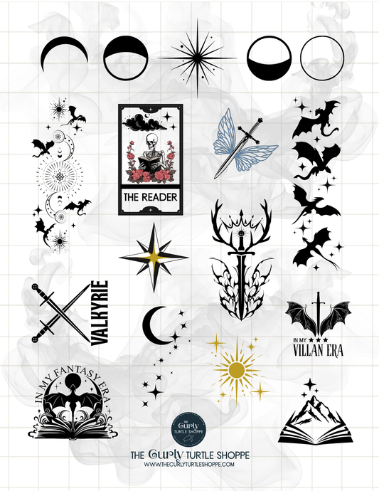 Fantasy/Romantasy Reader Temporary Tattoos
