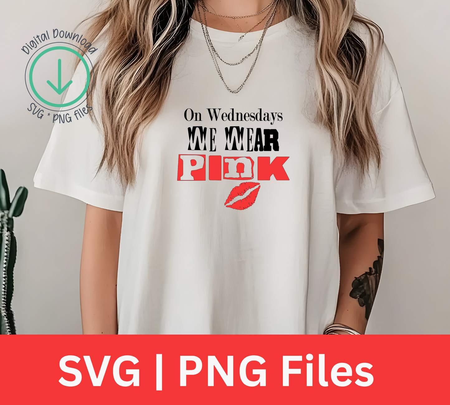 On Wednesdays We Wear Pink SVG | PNG Digital Download