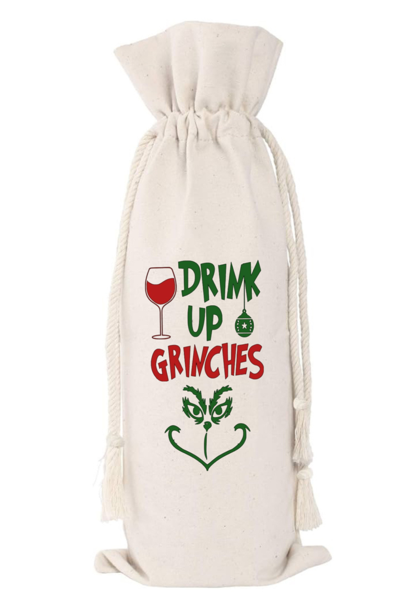 Drink Up Grinches Funny Wine Bag | Holiday Wine Bag