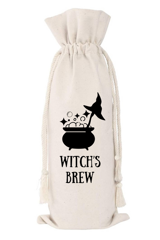 Witch's Brew Canvas Wine Bag | Halloween Wine Bag