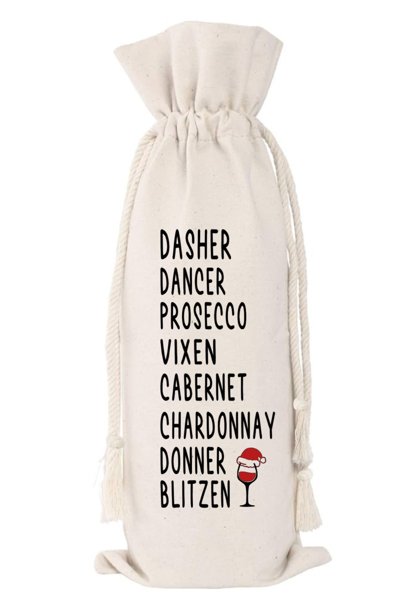 Reindeer Wine Names Funny Wine Bag