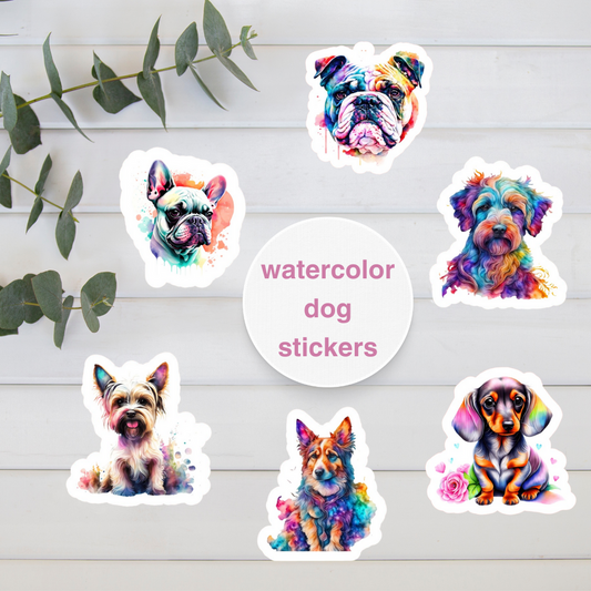 Watercolor Dog Stickers | Dog Lover Stickers