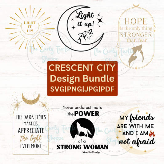 Crescent City Design Digital File Bundle | SVG | PNG | House of Earth and Blood