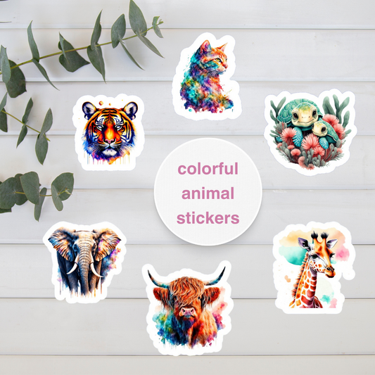 Colorful Animal Stickers | Animal Lover Stickers